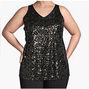 5/$25✨LANE BRYANT Sequined Top 🖤🩶
